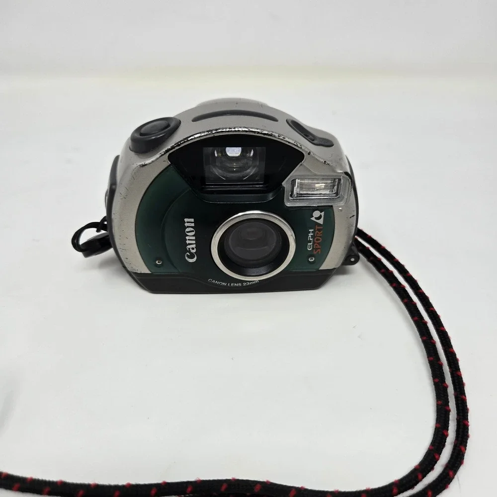 Canon ELPH Sport APS Film Camera Waterproof 23mm Lens‎ Silver Green Vintage